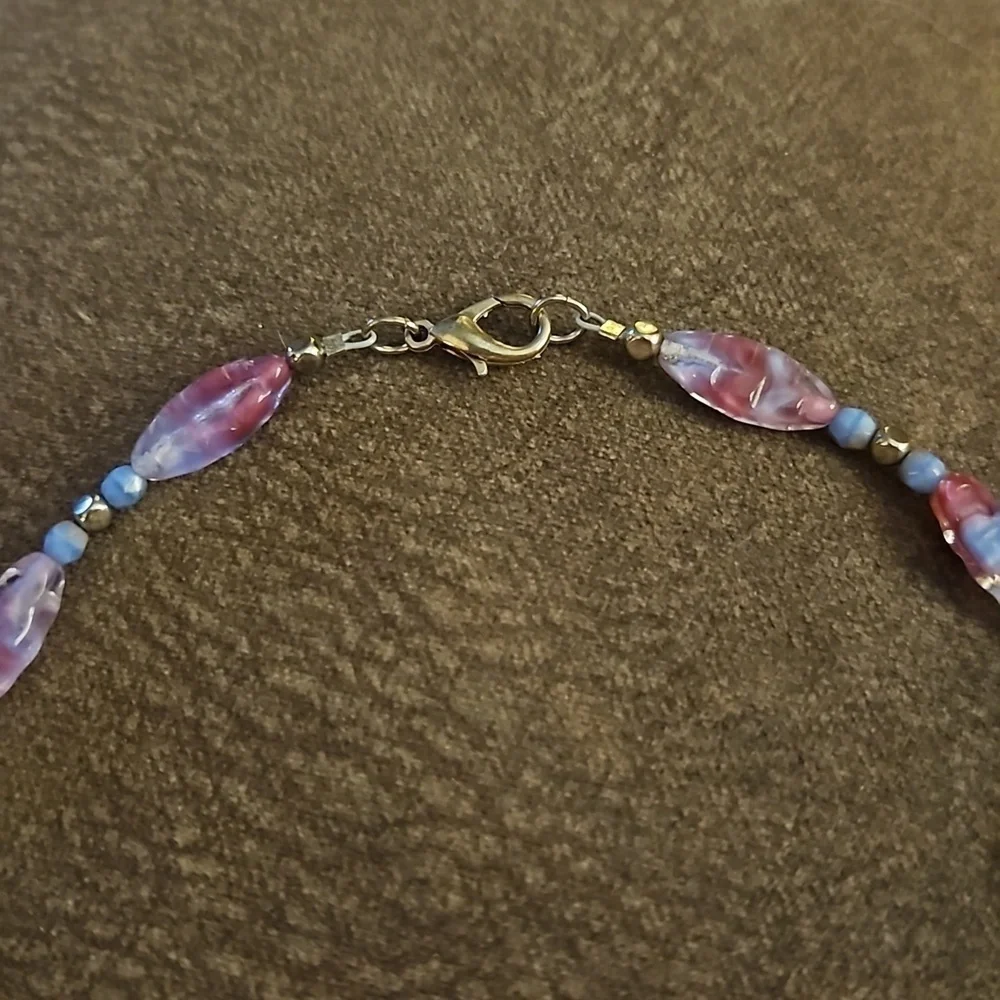 HANDMADE Cute Elephant Pendant Czech Glass Beaded Necklace Host Pick